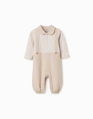 Babygrow sem pés em algodão canelado para recém-nascido