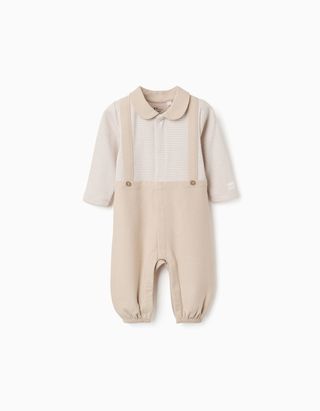 Babygrow sem pés em algodão canelado para recém-nascido