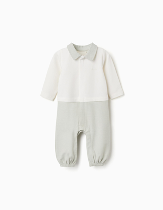 Babygrow sem pés em algodão canelado para recém-nascido