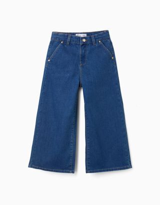 Calças de ganga wide leg para menina