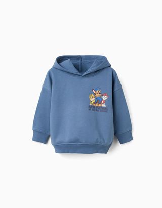 Sweat cardada com capuz e estampados Paw Patrol para bebé menino, azul