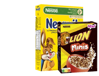 Céréales NESQUIK 310g + céréales minis LION 300g