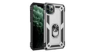 iPhone 11 Pro Sofia Ring Case სილიკონის ქეისი ბეჭდით - ვერცხლისფერი