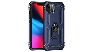 iPhone 13 Sofia Ring Case სილიკონის ქეისი ბეჭდით - მუქი ლურჯი