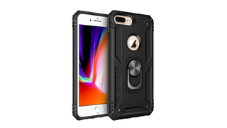 iPhone 7 Plus Sofia Ring Case სილიკონის ქეისი ბეჭდით - შავი