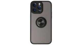 iPhone 14 Pro Max Montreal Ring სილიკონის ქეისი ბეჭდით - შავი