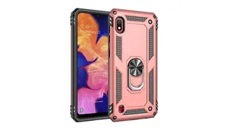 Samsung Galaxy A10 Sofia Ring Case სილიკონის ქეისი ბეჭდით - ვარდი
