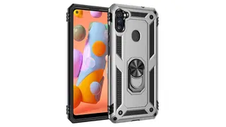Samsung Galaxy A11 Sofia Ring Case სილიკონის ქეისი ბეჭდით - ვერცხლისფერი