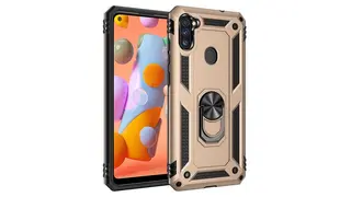 Samsung Galaxy A11 Sofia Ring Case სილიკონის ქეისი ბეჭდით - ოქრო