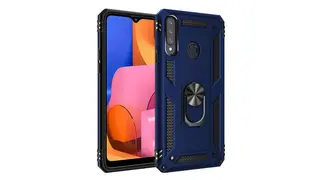Samsung Galaxy A20S Sofia Ring Case სილიკონის ქეისი ბეჭდით - მუქი ლურჯი