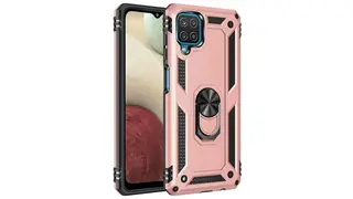 Samsung Galaxy A22 Sofia Ring Case სილიკონის ქეისი ბეჭდით - ვარდი