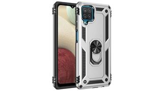 Samsung Galaxy A22 Sofia Ring Case სილიკონის ქეისი ბეჭდით - ვერცხლისფერი