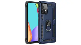 Samsung Galaxy A52 Sofia Ring Case სილიკონის ქეისი ბეჭდით - მუქი ლურჯი