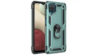 Samsung Galaxy M22 Sofia Ring Case სილიკონის ქეისი ბეჭდით - მწვანე