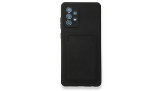 Samsung Galaxy A72 Kelvin Case ბარათის ჩასადებით სილიკონის ქეისი - შავი