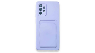 Samsung Galaxy A72 Kelvin Case ბარათის ჩასადებით სილიკონის ქეისი - იასამნისფერი