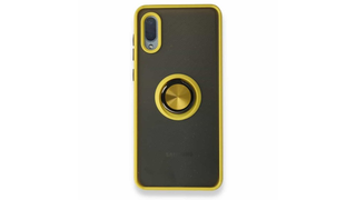 Samsung Galaxy A02, Galaxy M02 Montreal Ring სილიკონის ქეისი ბეჭდით - ყვითელი