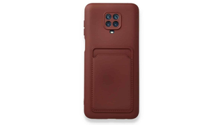Xiaomi Redmi Note 9 S Kelvin Case ბარათის ჩასადებით სილიკონის ქეისი - შინდისფერი