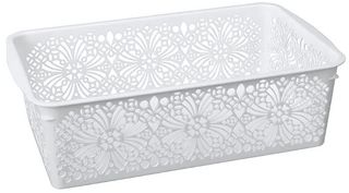 КОРЗИНКА УНИВЕРСАЛЬНАЯ FLORAL 250Х150Х75 ММ 2Л БЕЛЫЙ