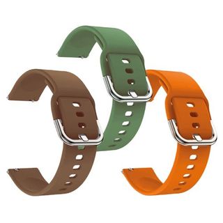 Pack de 3 Correas de silicona Friendly Marrón, Naranja y Verde para Watch Universal 20mm