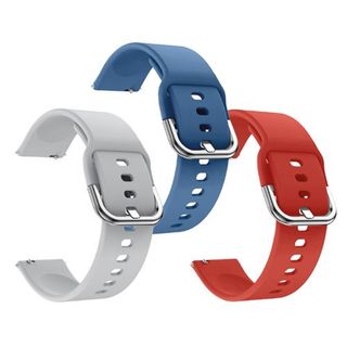 Pack de 3 Correas de silicona Friendly Azul, Gris y Rojo para Watch Universal 22mm