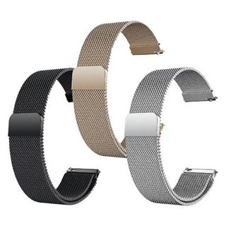 Pack de 3 Correas Friendly Milanesa Oro, Plata y Negro para Watch Universal 22mm