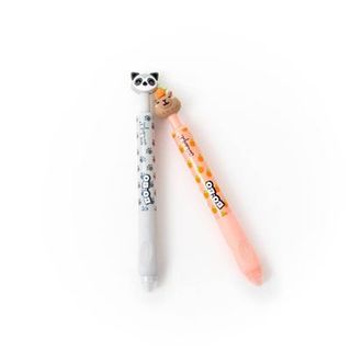 Mr Wonderful Set de 2 bolis borrables Bo-Bo Click! Mapache y Capibara