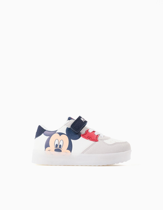Sapatilhas combinadas com luzes Mickey para bebé menino, multicolor, Tamanho 22