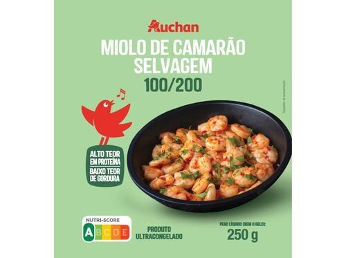 MIOLO DE CAMARÃO AUCHAN SELVAGEM 100/200 250G