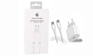 iPhone 15 Pro Max 35W USB-C power Adapter USB-C to C cable ადაპტერი + კაბელი