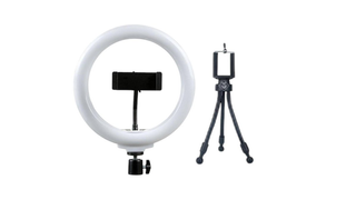 LJJ-20 + mobile Phone tripod განათება ტელეფონის ჩასადებით და მაგიდის სადგამით