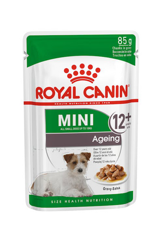 0.085 KG Royal Canin Mini 12+ Ageing sobres en salsa para perros