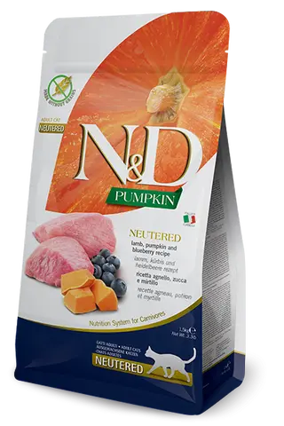 "N&D Pumpkin Cat Neutered Lamb&Blueberry 300g"