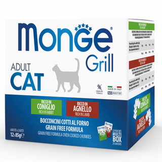Monge zec/jagnje Grill Cat Mix 12x85g