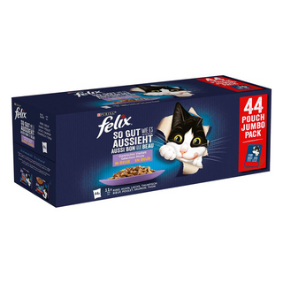 Purina Felix Fantastic Seleção de Sabores em Gelatina Alimento Húmido para Gato 44x85g