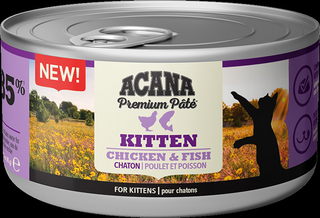 Acana Premium Frango e Peixe lata com patê para gatos - 85 GR