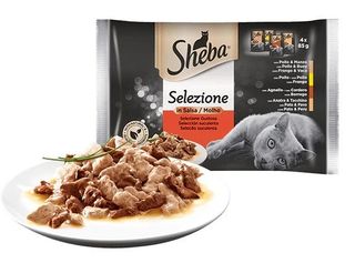 Comida Húmida para Gato Carne Saquetas Sheba (emb. 4x85 gr)