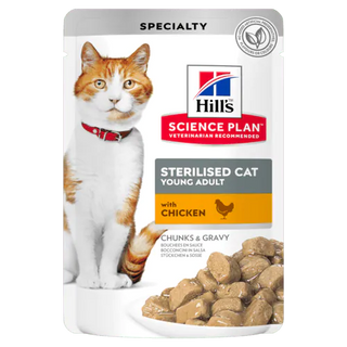 0.085 KG Hill's Science Plan Sterilized Young Adult Pollo sobre para gatos