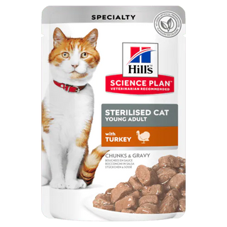 Hill’s Young Adult Science Plan Sterilised Peru Saqueta em Molho para gatos - 85 GR