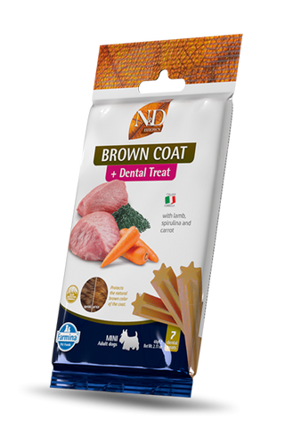 N&D Snack Cane Mini Brown Coat Dental Treat Agnello 60g