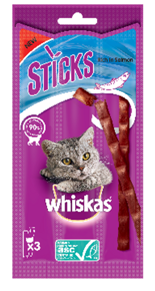 Whiskas Sticks Sabor Salmón 3u