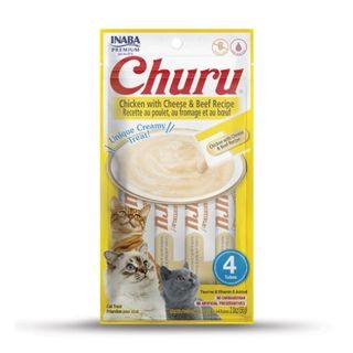 Churu Snack Cremoso de Frango e Queijo para gatos - Multipack 12