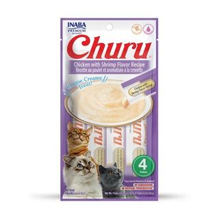 Churu Snack Cremoso de Frango com Gambas para gatos – Multipack 12