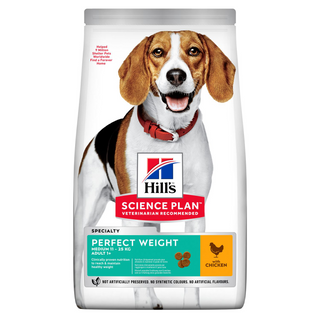 Hill's Science Plan Medium Adult Perfect Weight Frango ração para cães - 12KG