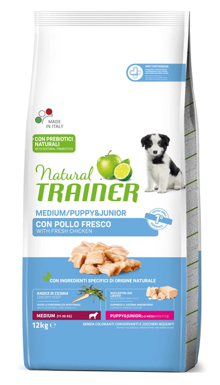 Trainer Pienso Natural de Pollo Fresco para Cachorros y Perros Junior Raza Mediana (12 KG) 8015699006730