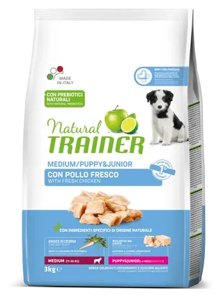 Trainer Pienso Natural de Pollo Fresco para Cachorros y Perros Junior Raza Mediana (3 Kg) 8015699006723
