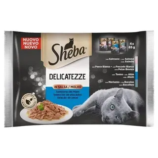 Sheba Selezione Comida Húmeda para Gatos Selección Pescados 4x85g