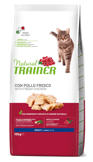 10 KG Natural Trainer Adult Pollo pienso para gatos