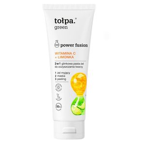 Tołpa Green Power Fusion Glinkowa pasta-żel do oczyszczania twarzy 3 w 1 witamina C + limonka 125 ml