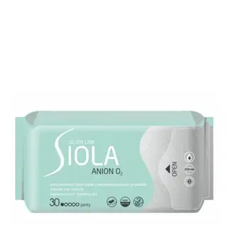 Ежедневные прокладки Siola Silver line Daily ANION O2 с анионным вкладышем, 30 шт